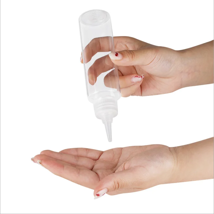 Soft Hair Oil Dye Square Shoulder Squeeze Bottle With Twist Cap 1oz 3oz