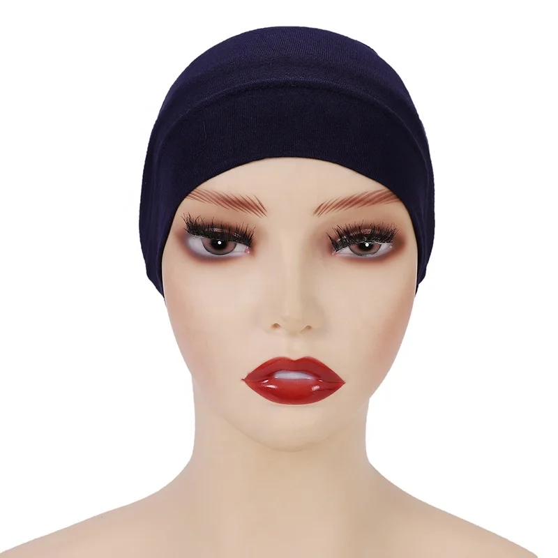 

Wholesale Inner Hijab Caps Stretchable Muslim Inner Cap Head Cover Cotton Underscarf Hats Hijab Turbante