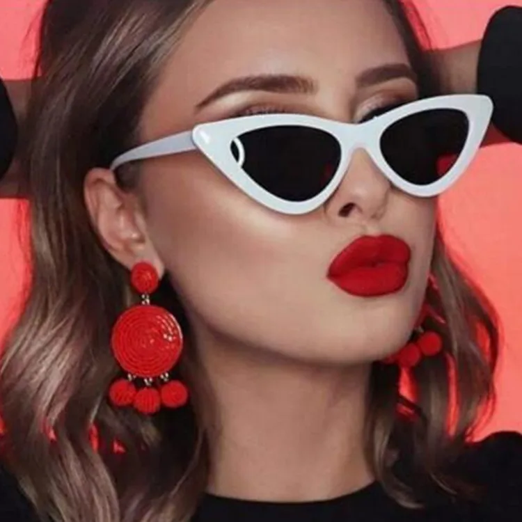

Wholesale White Cateye Sunglass Women Designer UV400 3 Acetate Cat Sunglasses with Certificate, Custom colors