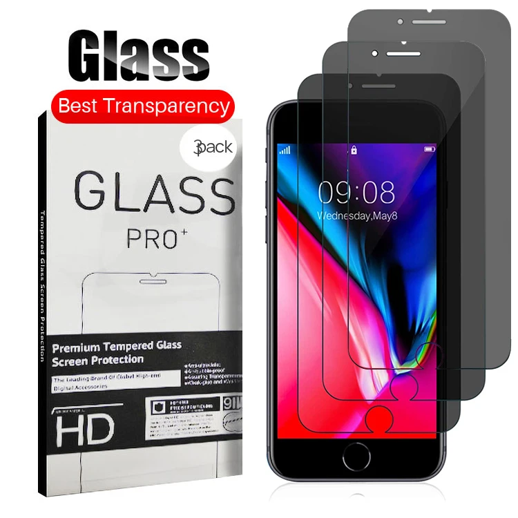 

2Pcs 3 Pack Anti Spy Privacy 9H Bubble Free Case Friendly For iPhone XR 11 12 13 Tempered Glass Mobile Phone Screen Protector, Clear .full transparent