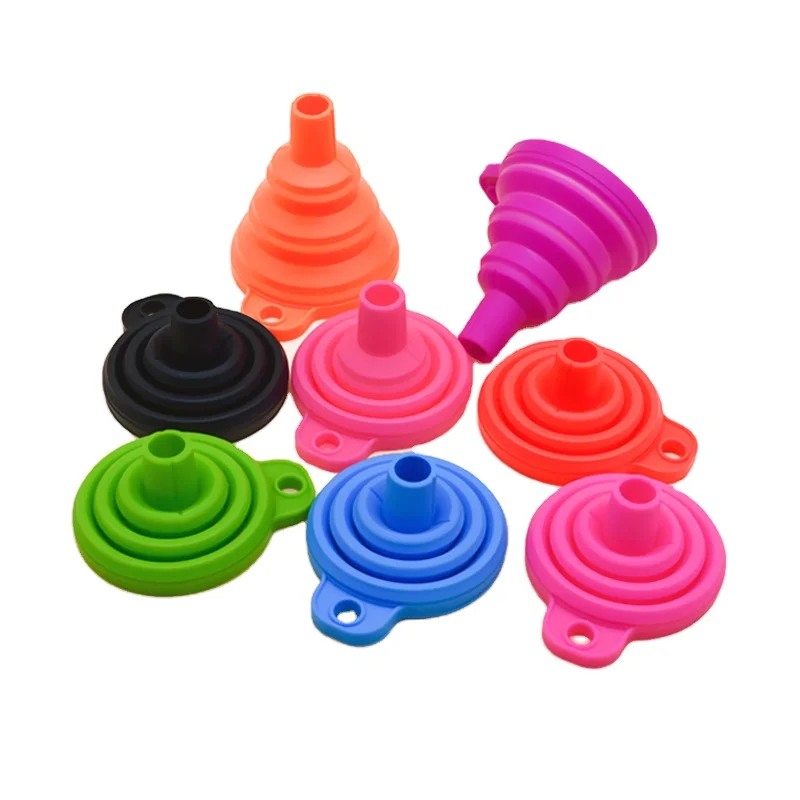 

Food Grade Silicone Collapsible Funnel Silicone Foldable Kitchen Funnel for Liquid/Powder Transfer