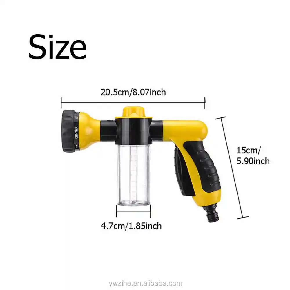 High Pressure Multifunction 8 In 1 Jet Spray Gun Soap Dispenser Hose Nozzle Car Wash Cleaning