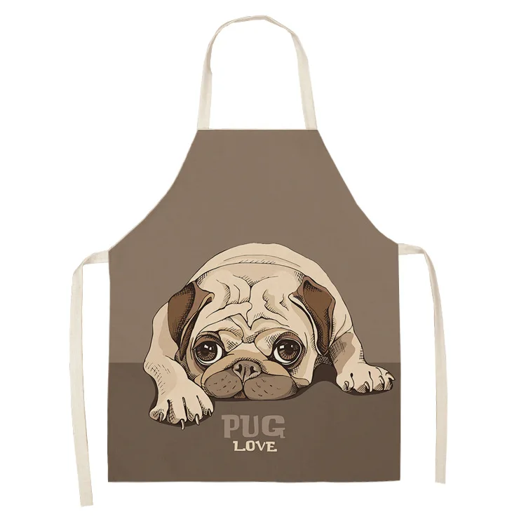 

Kitchen Aprons 3D Cartoon Dogs Printing Sleeveless Cotton Linen Apron For Men Women Home Cleaning Tools