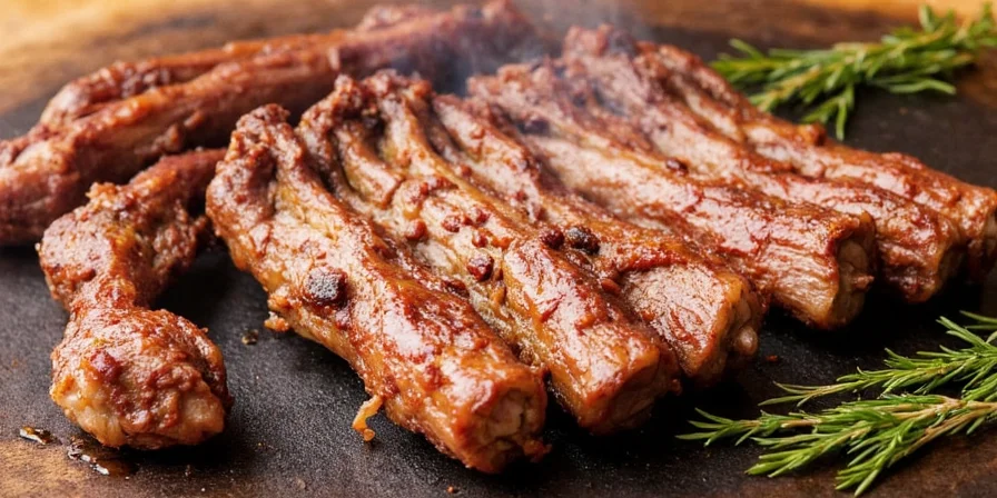 Applying dry rub to lamb chops