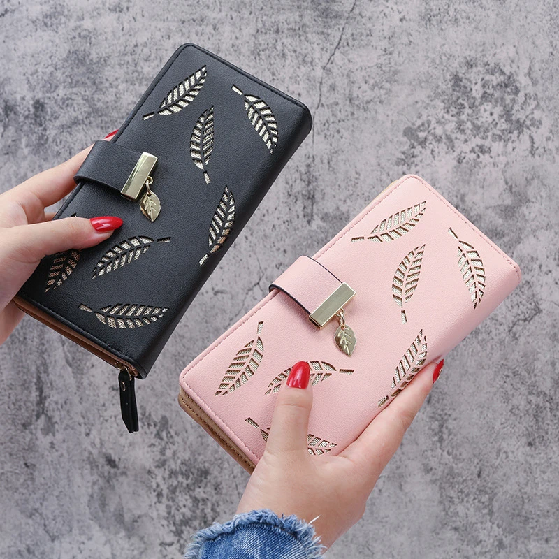 

GS447 Wholesale Fashion Ladies Card Holder Leather Large Capacity Long Woman Wallets, Khaki, blue, black, brown, pink