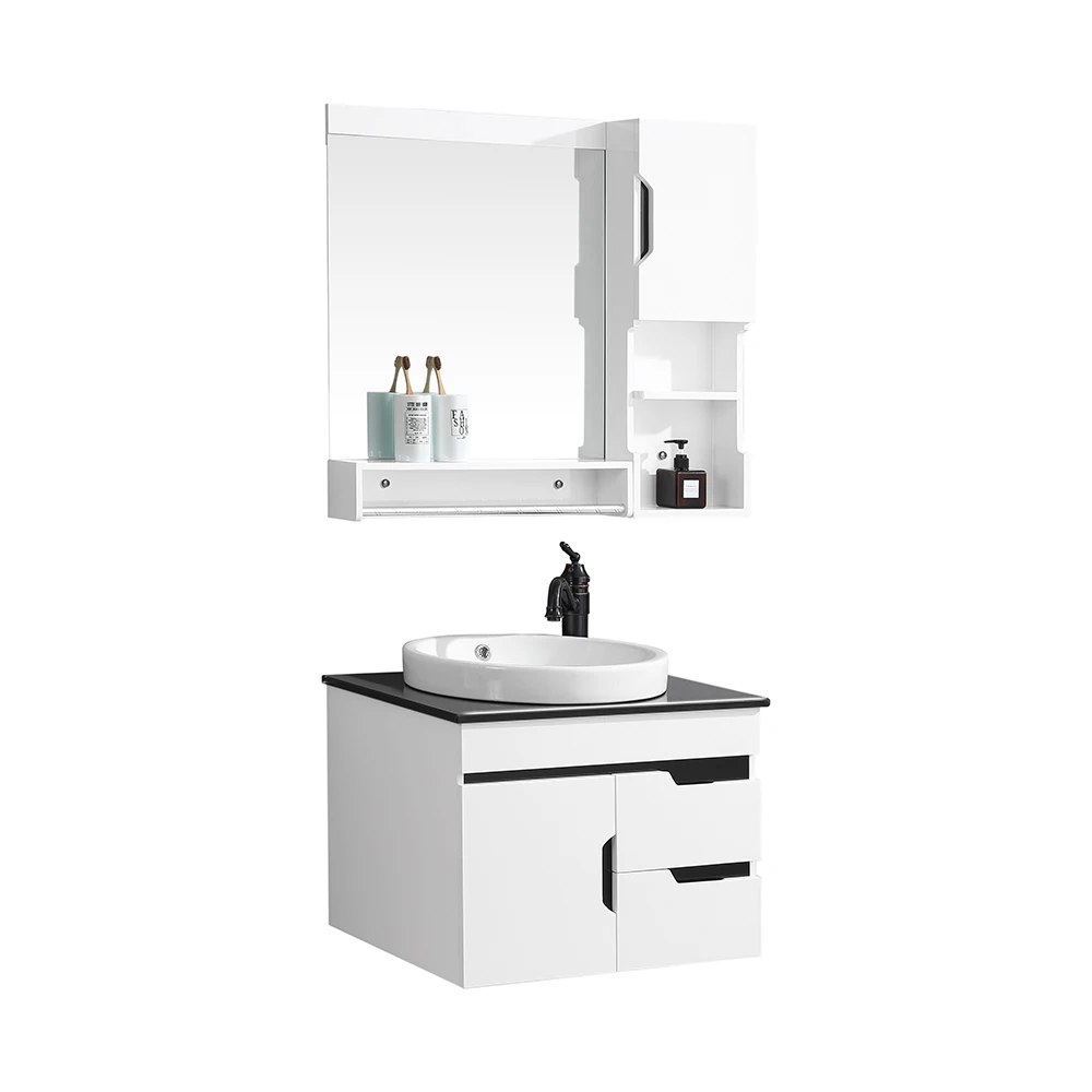 Ceramic Bathroom Sink Wall Mounted Pvc Cover Bathroom Vanity Cabinet With Mirror Cabinet Buy Pvc Bathroom Cabinet