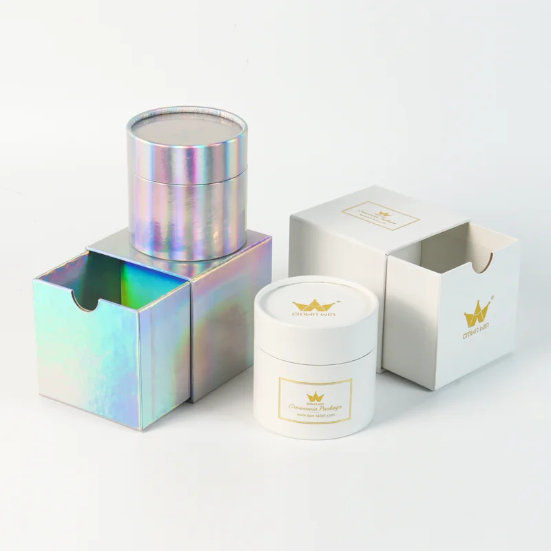 

Wholesale Paper White Stock Scented Candles Gift Set Box Packaging 10oz Cardboard Cylinder Box For Candles