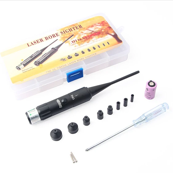 

Tactical Green Laser Boresighter Kits with On Off Switch for .177 to .50 Caliber Riflescope laser Bore Sight, Black