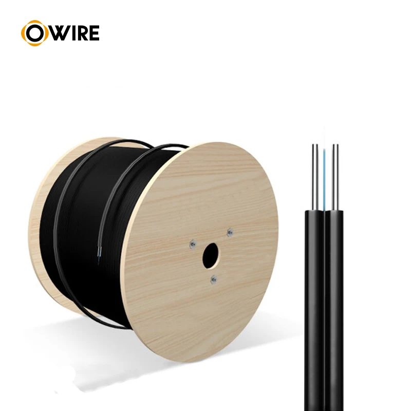 
Shenzhen Factory Cheap Price Aerail Cable 2 Core FTTH Optical Fiber Cable 