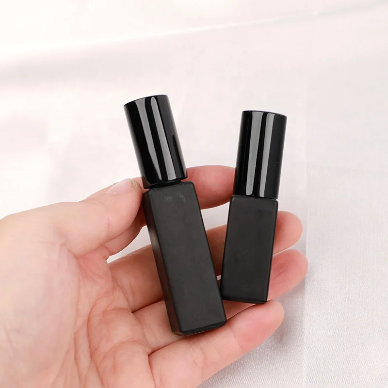 

5ml 10ml black small portable refillable empty fine mist travel perfume bottle glass