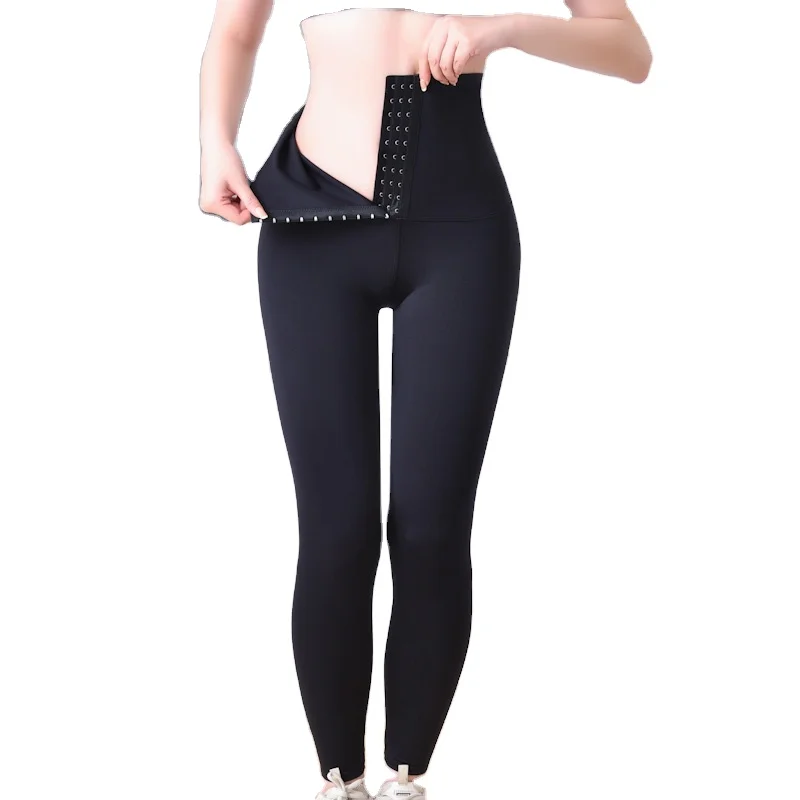 

Gujia faja reductora polainas gaine custom logo tummy control high waisted corset leggings waist trainer leggings for women, Black