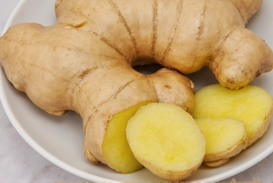 Comparison of fresh ginger versus spoiled ginger showing texture differences