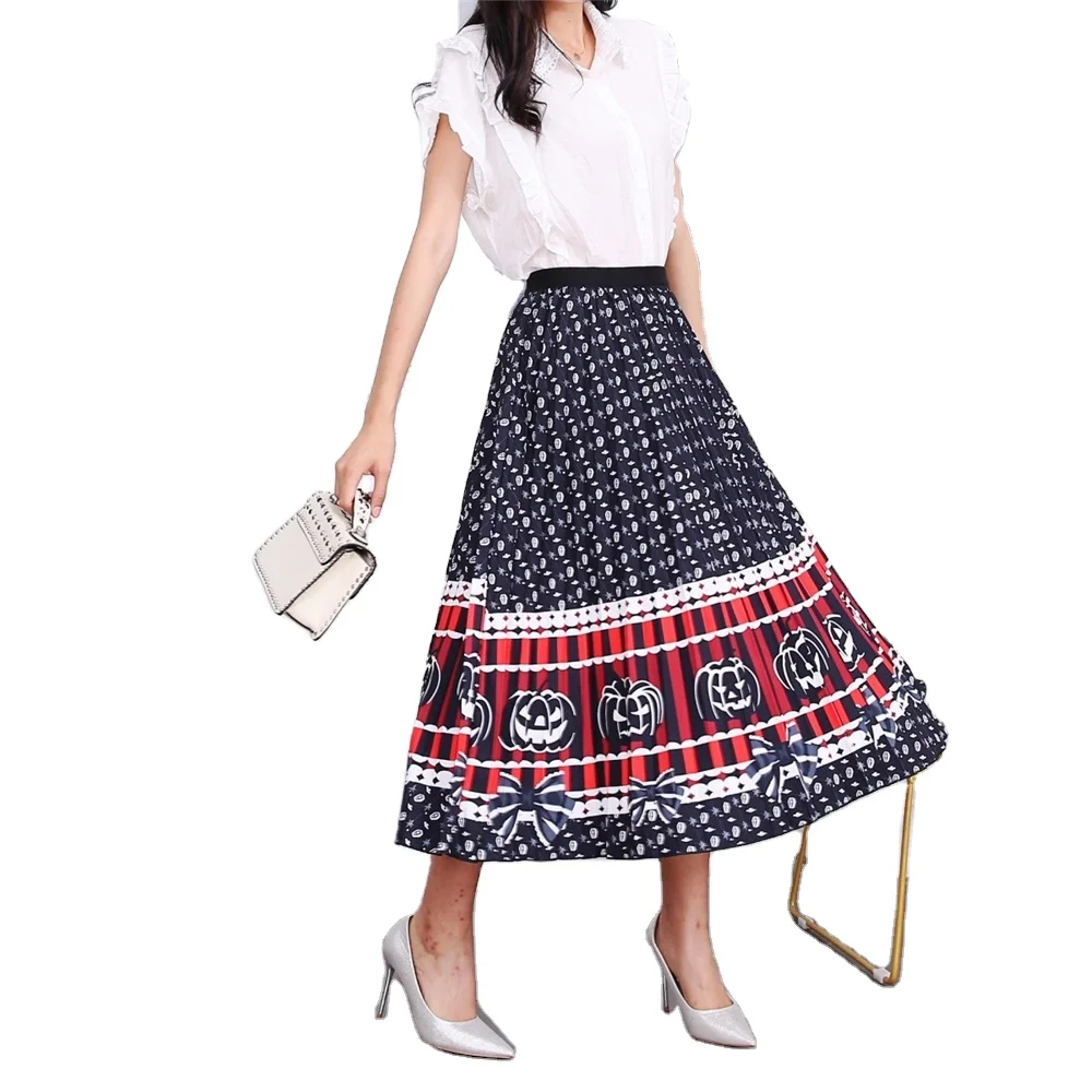 

New design summer casual high waist floral print boho pictures of mature women with short skirts long maxi pencil skirt
