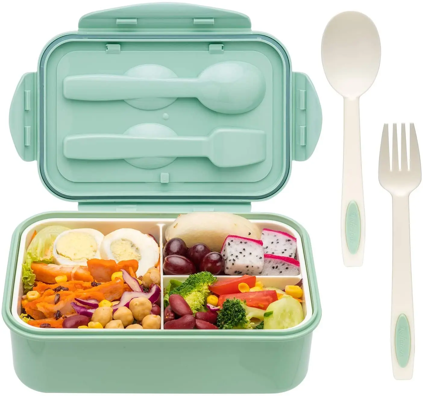 

Amazon Best Seller Bento Lunch Box For Adults And Children,Durable Leak-proof For On-the-go Meal Bpa-free Kids Bento Box, Pink/green/beige