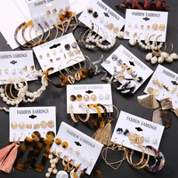 

Tassel Acrylic Earrings For Women Bohemian Earrings Set Big Geometric Drop Earring 2019 Brincos Female DIY Fashion Jewelry