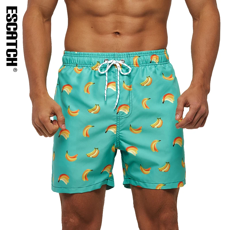 

Men Swiming Trunks Board Shorts Banana Printing Summer Casual Pants Surfing Shorts Plus Size XXXL, Can be solid color or print as your design