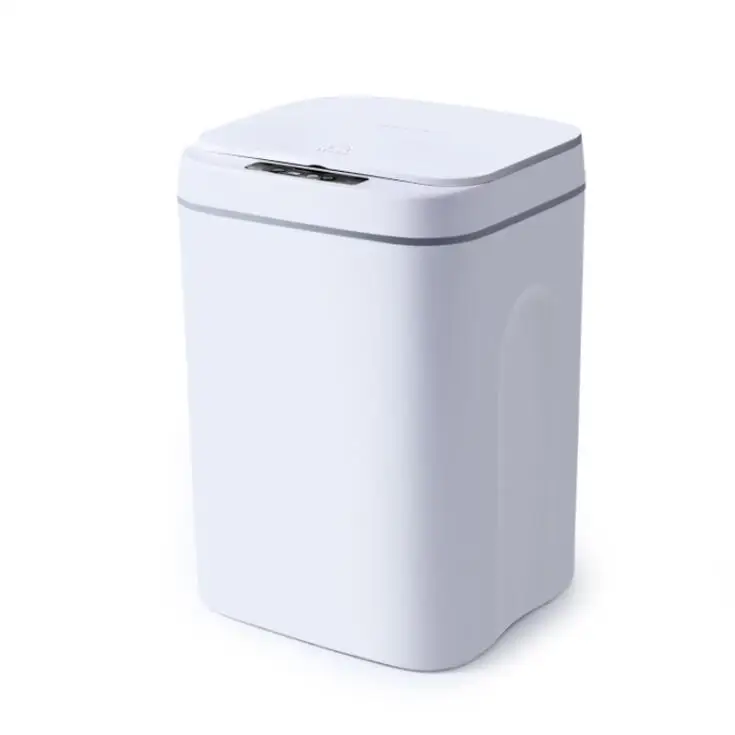 

16L Smart Trash Can Automatic Induction Infrared Motion Sensor Dustbin Home Kitchen Bathroom Waste Garbage Bin, White and black