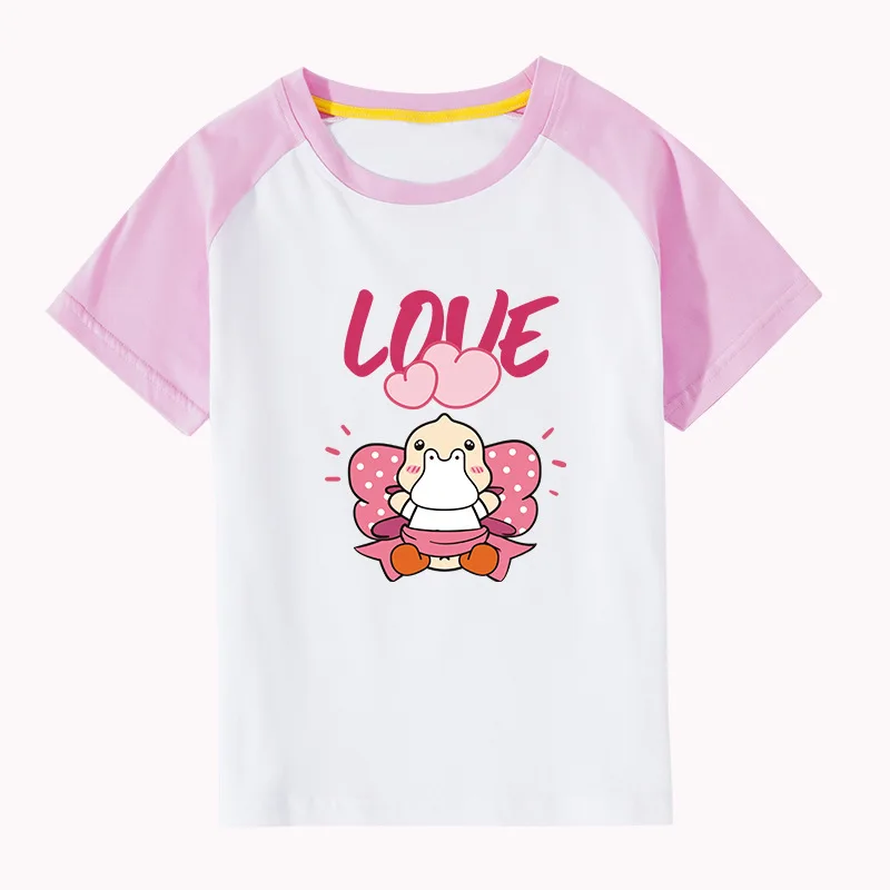 

Flash Top Kid's Cartoon Love Duck T-Shirt Children's Summer T Shirt Boys' And Girl's Light On T-Shirt Short Sleeve