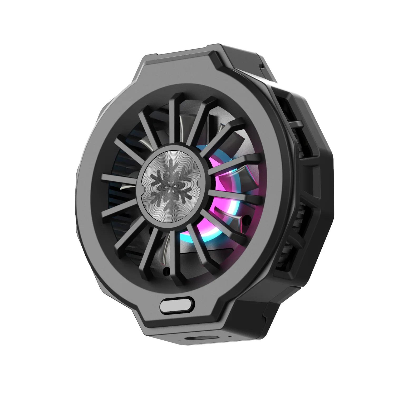 

Air Cooler Fan For Mobile Phone Fast Cooling RGB Wireless Charger Magnetic Cooling Pad For Smartphone Playing Game, Black,silver