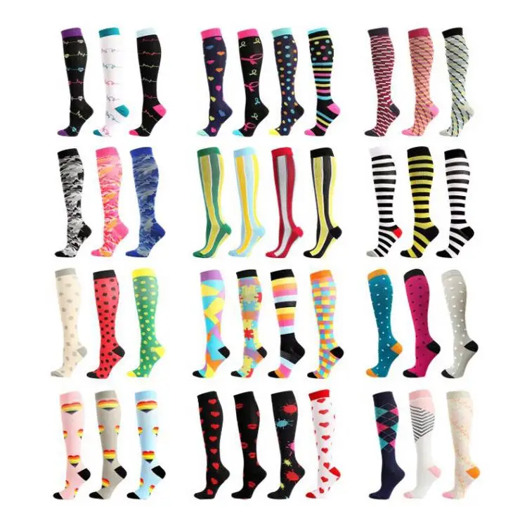 

Sport Running Men Women Athletic Fun Stocking Knee-high Graduated Support Compression Socks