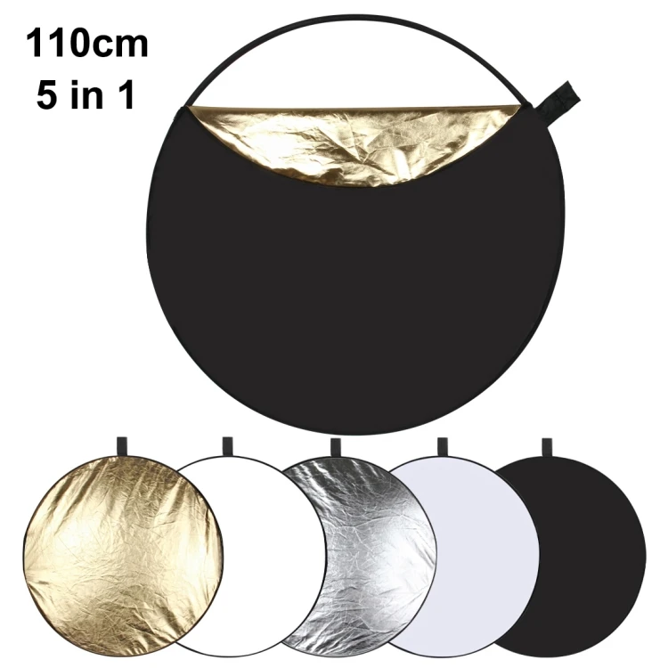 

Folding PULUZ  5 in 1 Photo Studio Lighting Round Reflector Board, Silver / translucent / gold / white / black