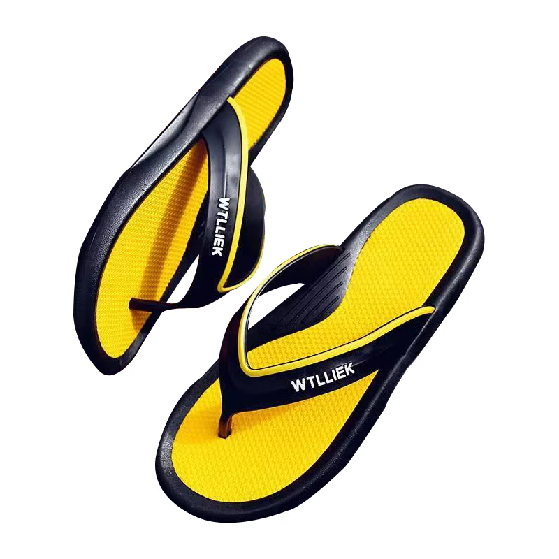 

Summer New Fashions Custom Brand Men's Beach Slippers Wholesale Outdoor PVC Flip Flops For Men, As picture