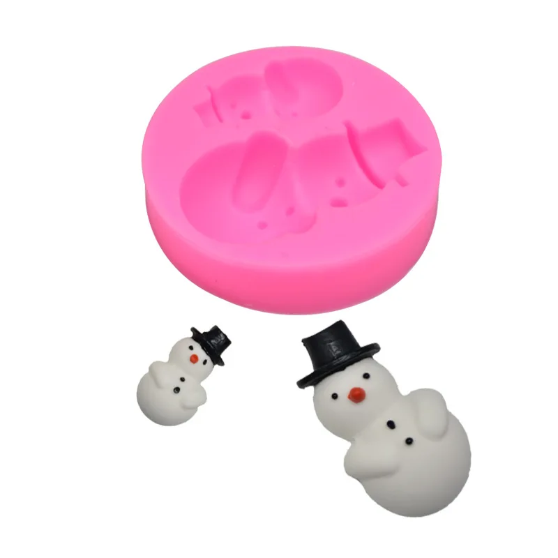 

DIY Baking Three-dimensional Two-hole Snowman Shape Cake Chocolate Fondant Liquid Silicone Mold for Baking Pastry Accessories