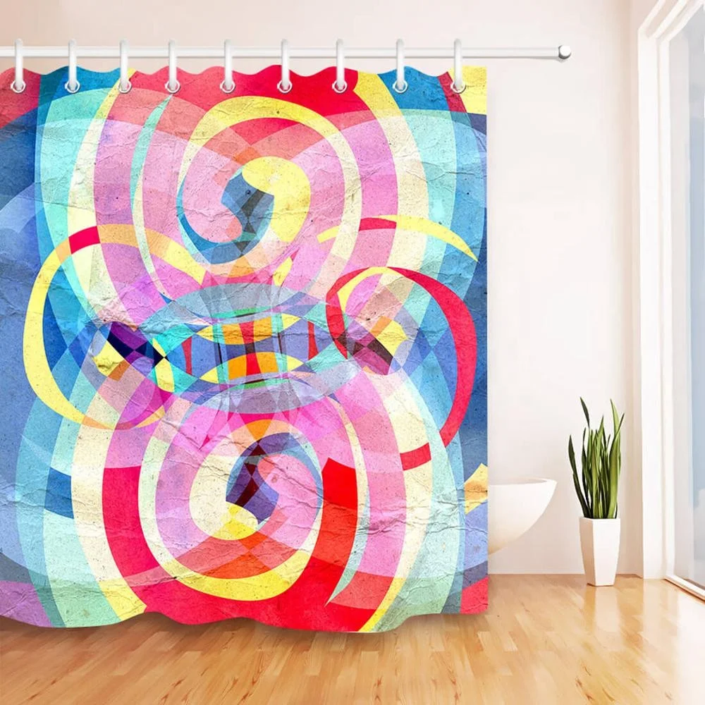 

i@home colorful 3D printed designer polyester shower curtain waterproof for bathroom