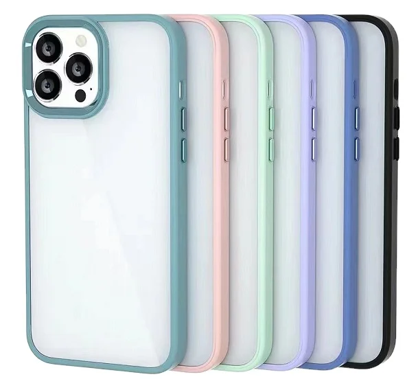 

2022 new metal camera frame transparente for iphone 11 12 13 pro max sublimation case blanks, 6 colors