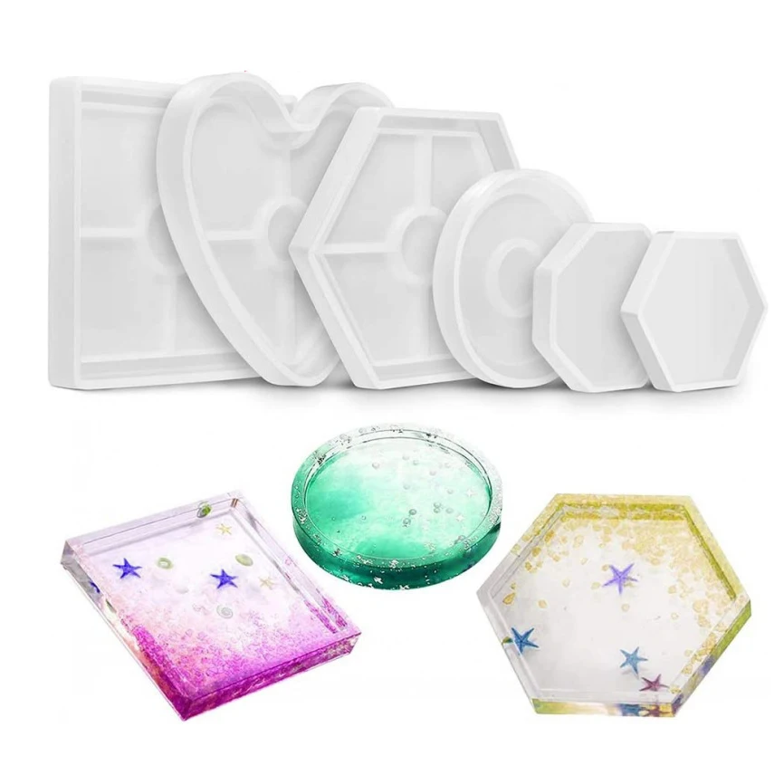 

Silicone Resin Molds Diy Coaster Craft Decorating Round Square Epoxy Jewelry Handicraft Making Tools Art Resin Mold Kit, Customer request