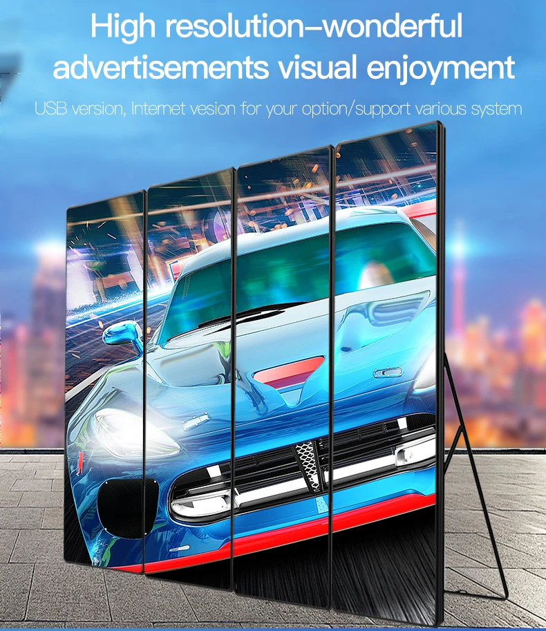 P1.875 p2.5 P3 floor standing led display WIFI USB indoor led poster