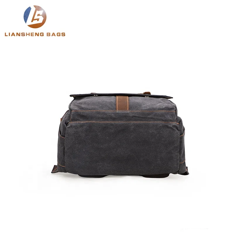 
Liansheng fashion large waterproof canvas leather digital dslr camera bag 