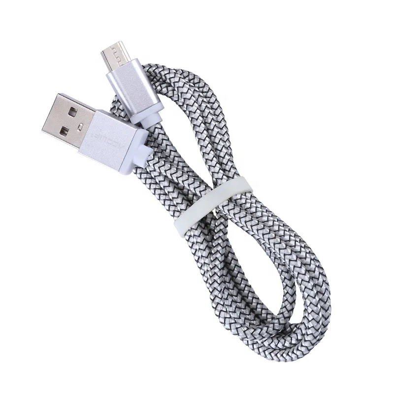 

Braided Nylon Wholesale USB Charger Sync Data Cable, Silver, pink, gold, oem