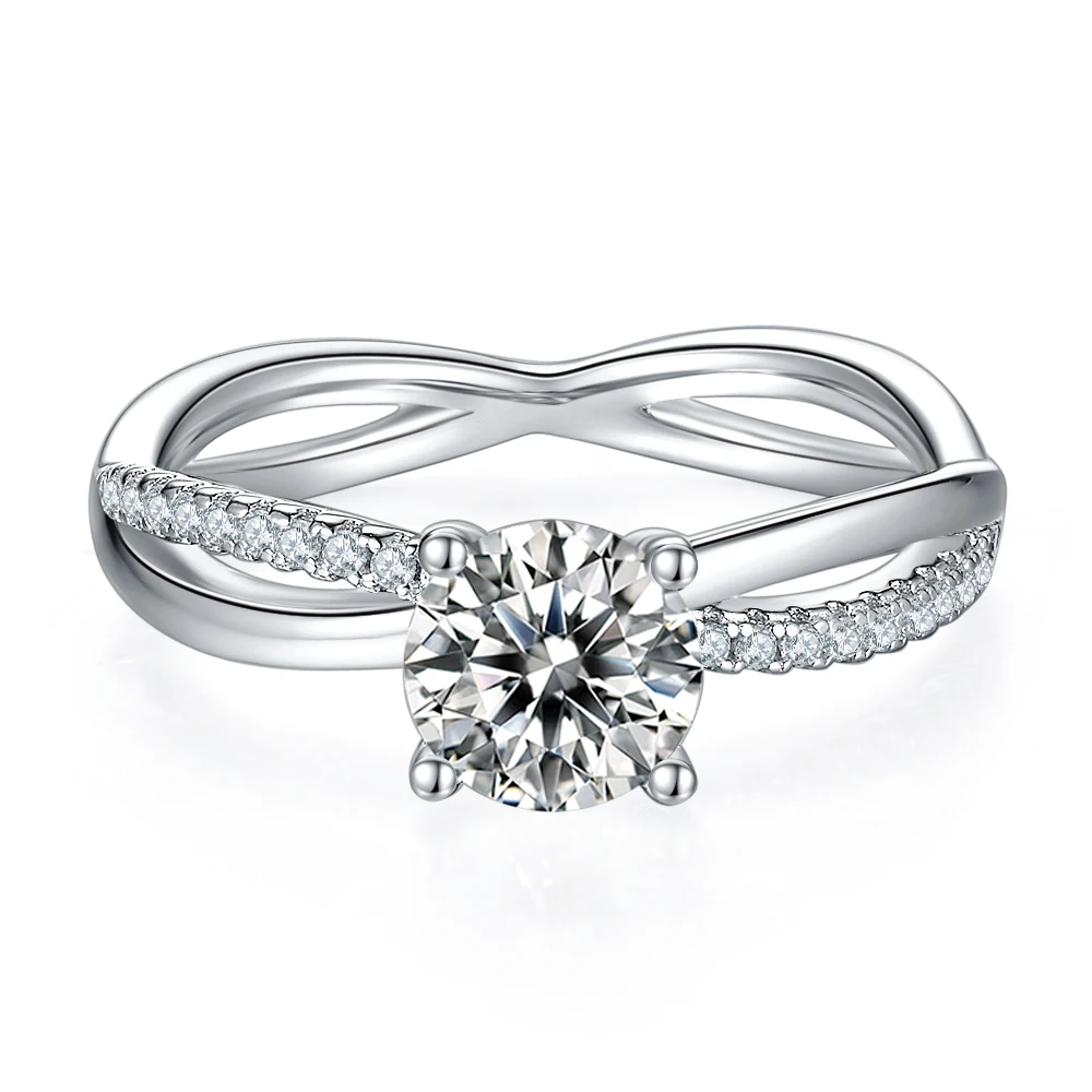 

Shanzuan Jewelry Silver 925 Ring High Quality Moissanite Diamond Women Gold Plated Sterling Silver Ring, Silver color