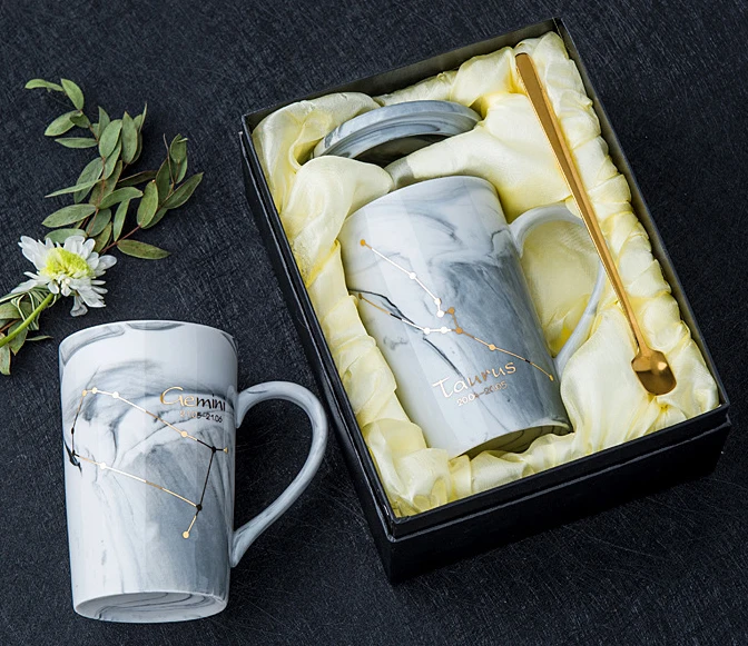 

Mikenda High Quality Mug with Lid Spoon Customized Ceramic Design Custom Pattern