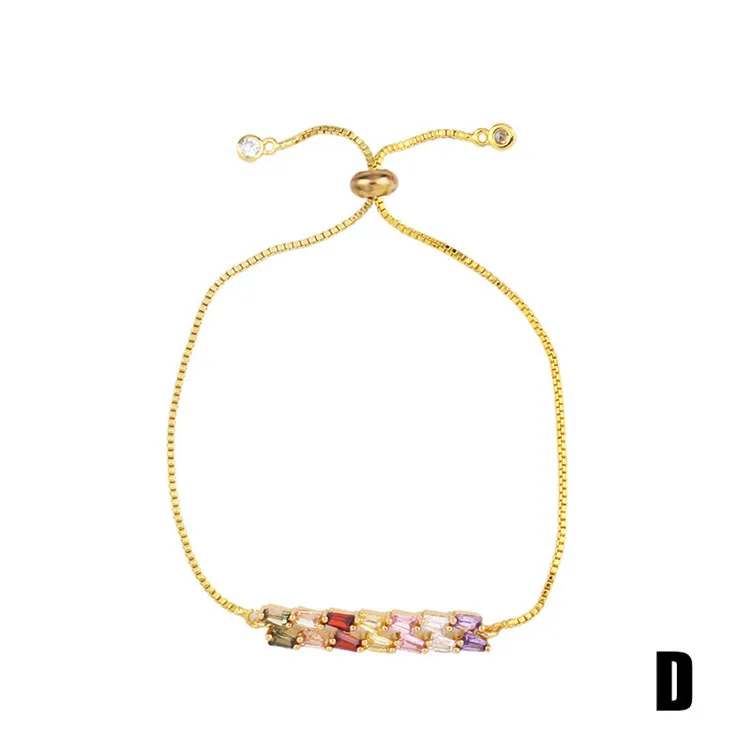 

Factory micro-inlaid zircon pull bracelets,women delicate colorful crystal bracelets