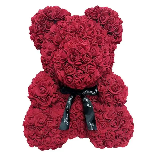 

RTS 25cm Rose Teddy Bear with Gift box Christmas Wedding Present For Girlfriend Birthday free shipping, Red,pink,purple,blue,white