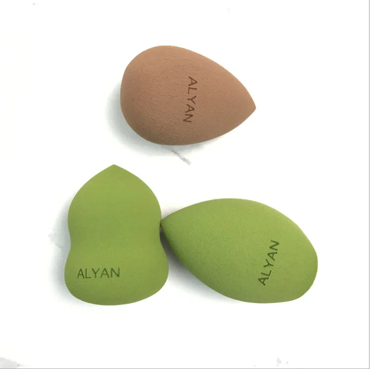 

Laser Printed LOGO and Pattern Customized Non-Latex Powder Puff Gourd Drop Puff Hydrophilic Polyurethane Powder Puffs, All