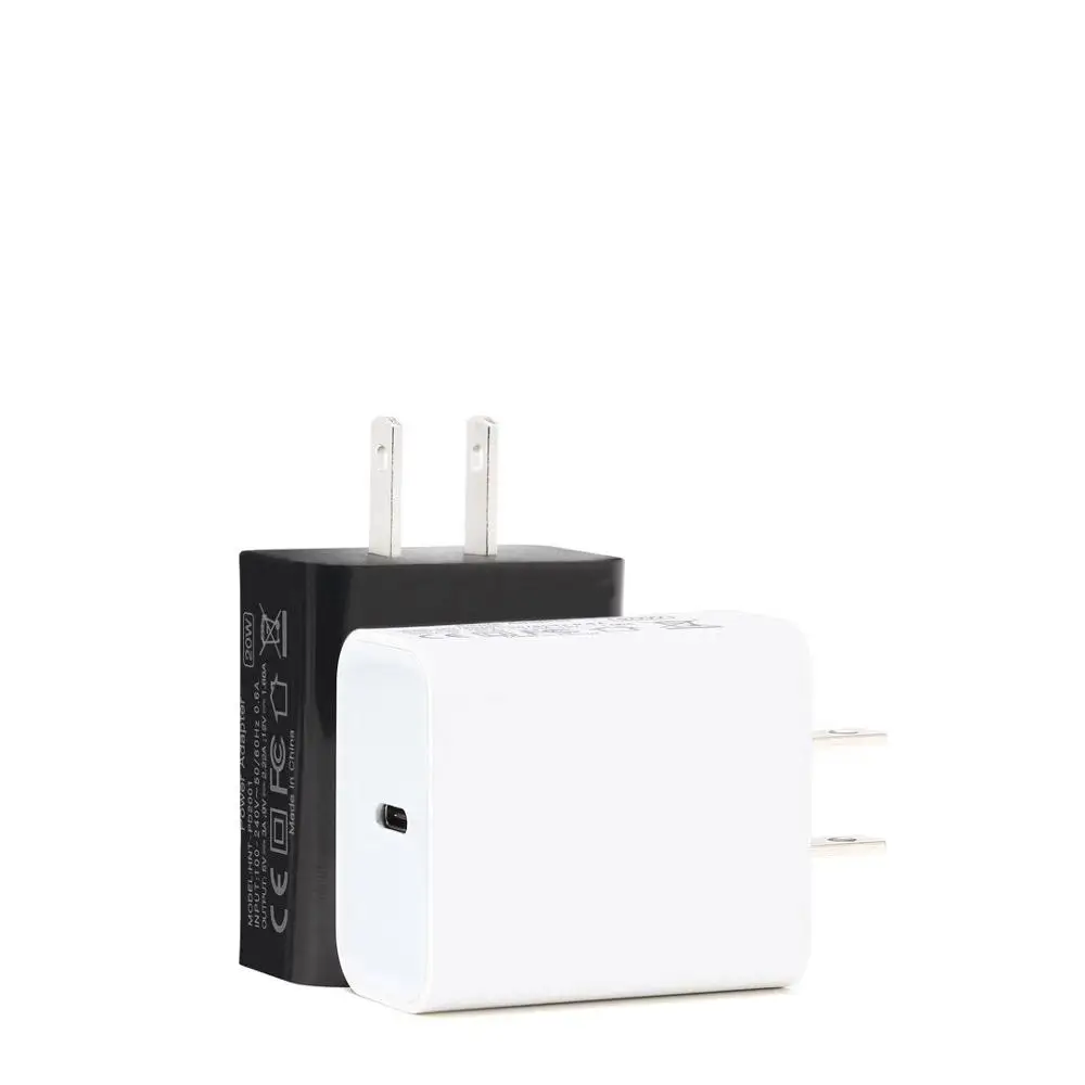 

2021 amazon hot dropshiping 20W PD type C fast wall Charger usb-c power adapter port EU US Plug For iPhone 11 Pro XR X Xs Max 12, Black white