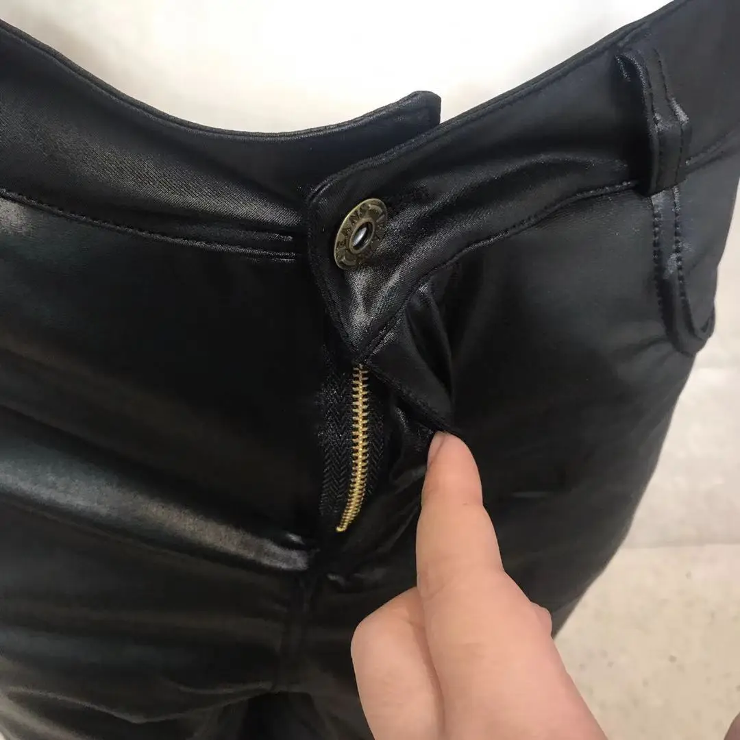 high waisted skinny leather pants