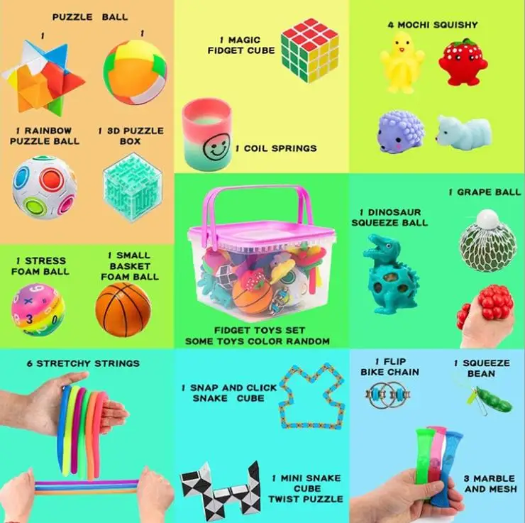 Juguete sensorial para aliviar el estrés bolas de colores, 2.75 pulgadas juguete sensorial exprime los juguetes sensoriales para aliviar el mal estado de ánimo de niños y adultos 