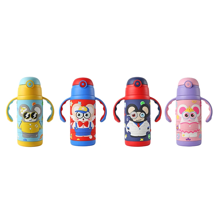 

Guangzhou factory professional custom 420ml stainless steel vacuum flask kids water bottle with straw