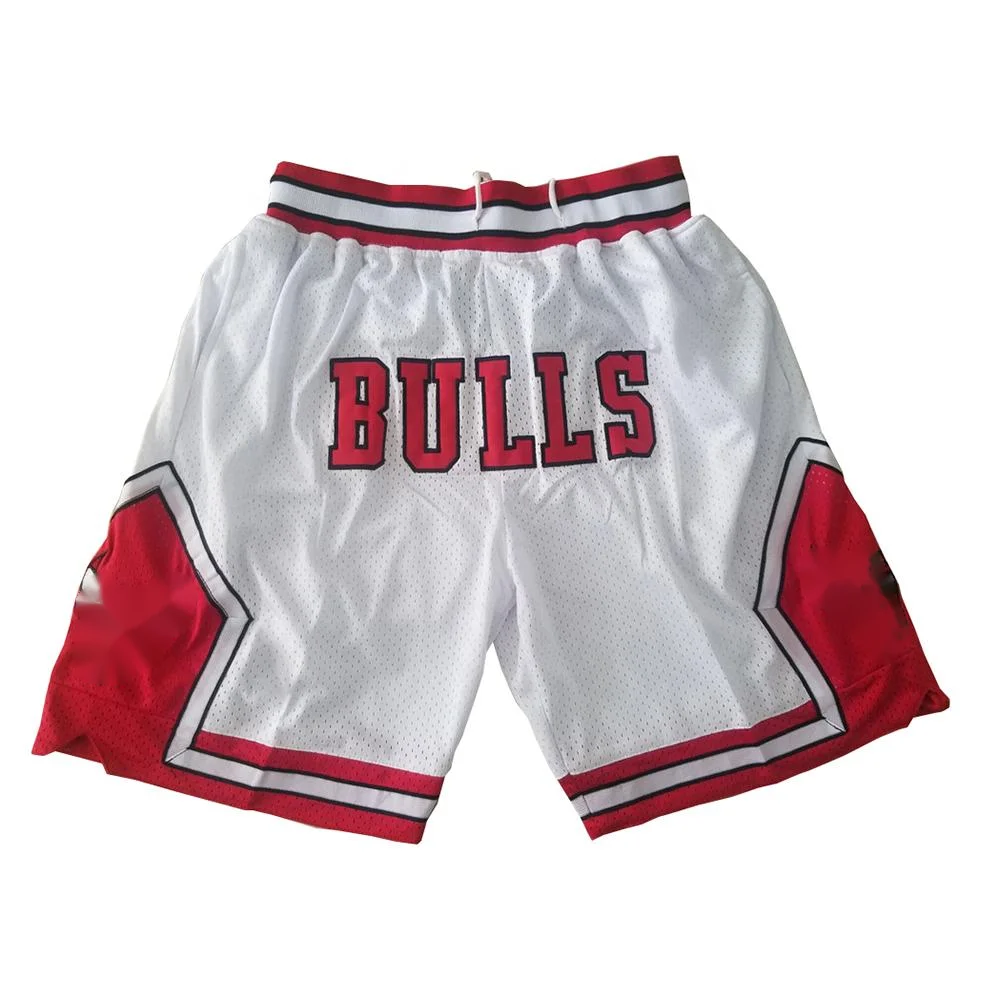 

Wholesale Embroidery Man Basketball Jersey Shorts Retro Sweat Vintage Bulls Shorts Mens Basketball Shorts