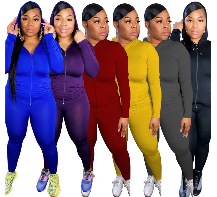 

Plus size women clothing fall 2020 casual tracksuits jogger outfits fat women plus size 2 piece sets