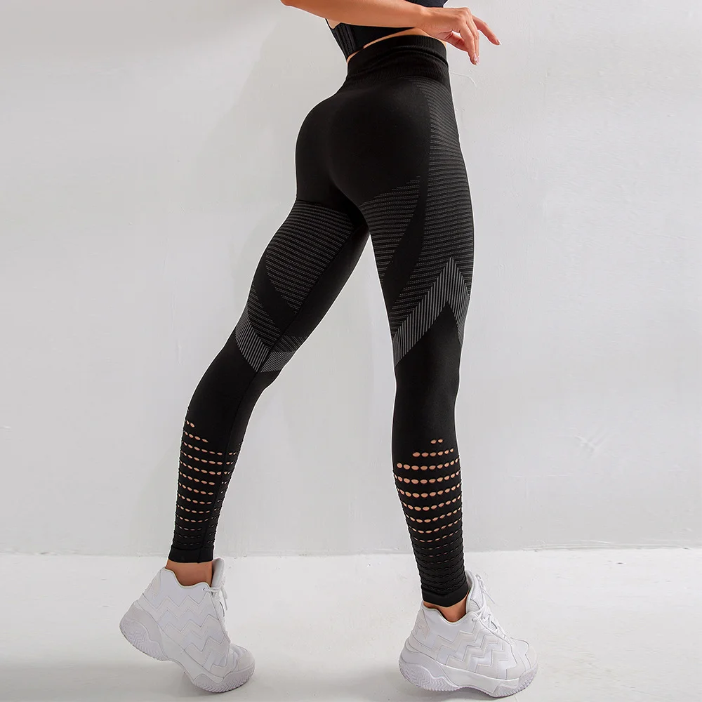 

Ladies Sexy High Waisted Hollow Out Mesh yoga wholesale leggings for fitness compression pants women