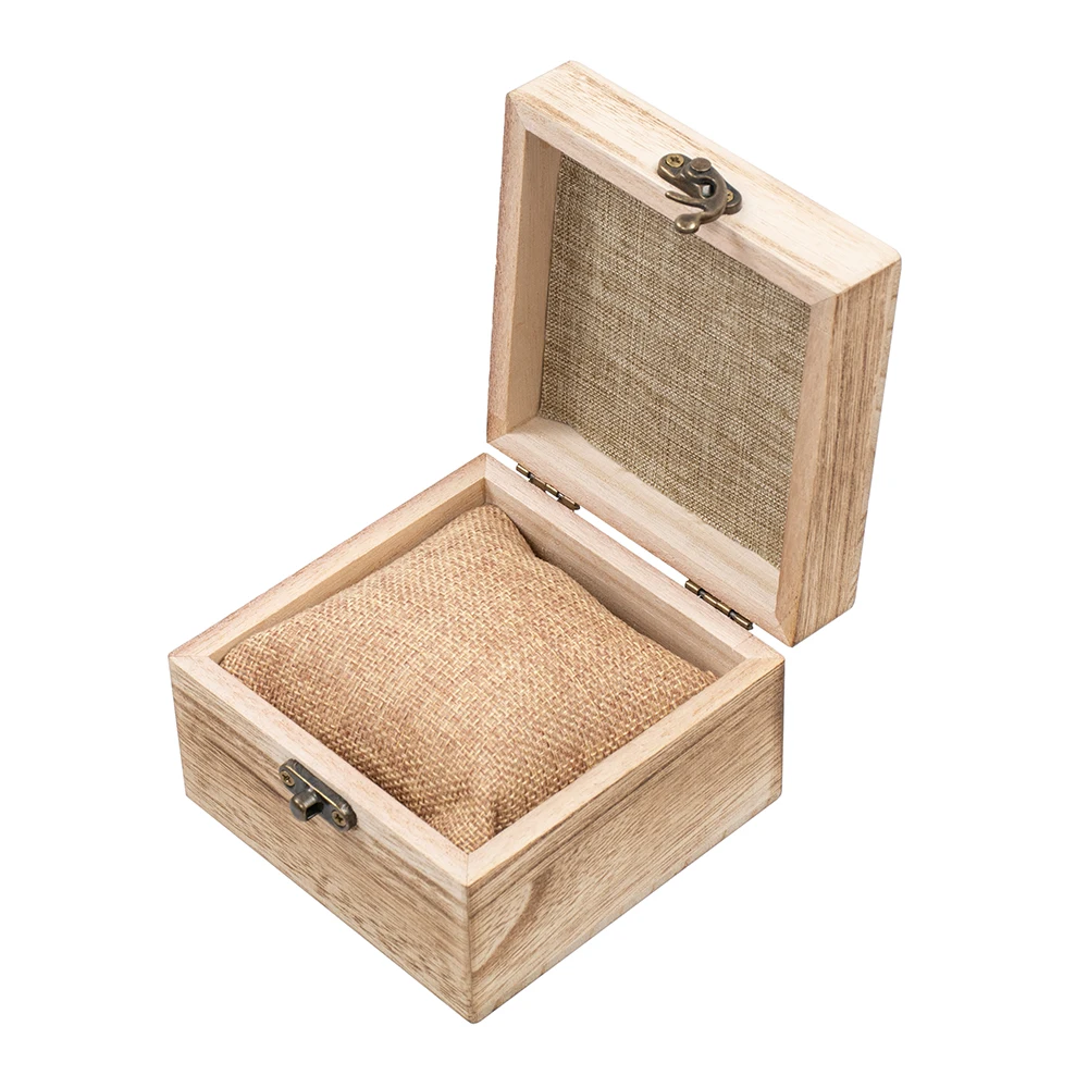 Wooden Storage Box Plain Wood With Lid Multi-function Square Hinged Craft Gift Wooden Boxes For Watch