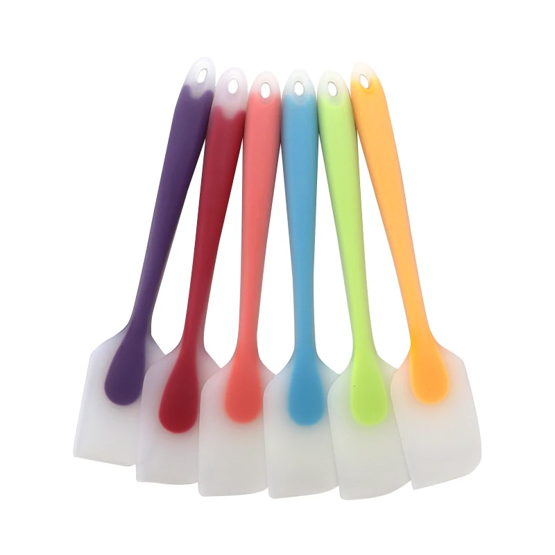 

Translucent Small Size Silicone Spatula Cream Cake Spatula Heat-Resistant Kitchen Utensils Silicone Spatula Baking Tools, Red,purple,yellow,blue,green,orange