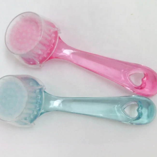 

Portable 3D Face Cleaning Massage Brush Transparent Facial Cleansing Brush, Pink, blue, purple
