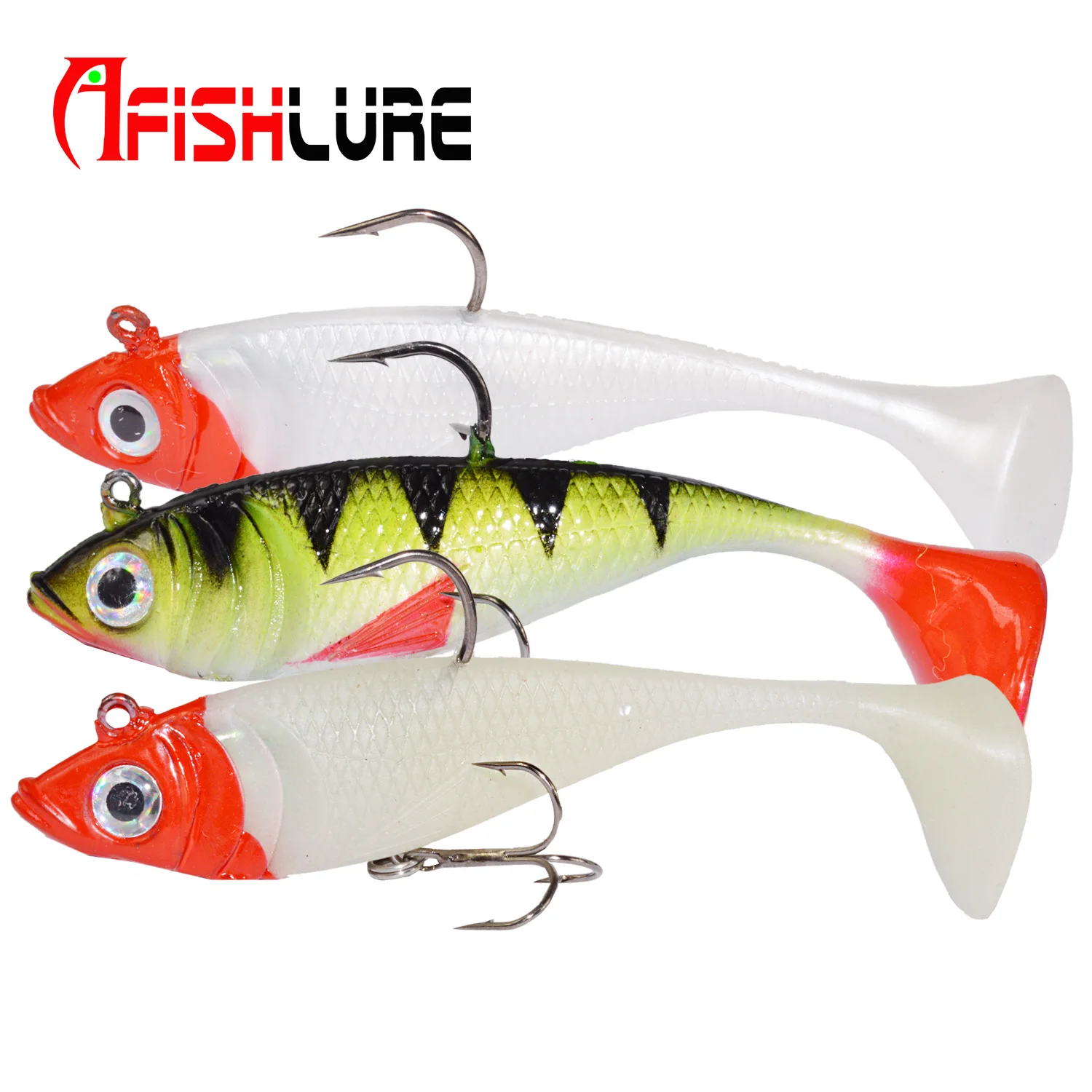

Hot selling soft lead lure swim baits 10g 20g with hook paddle tail small fish lure, Various