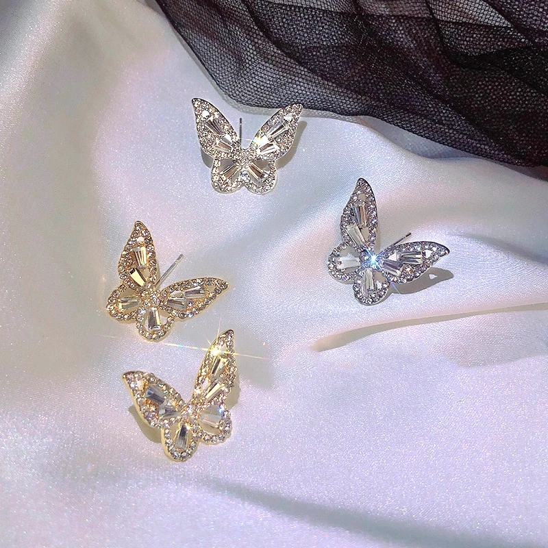 

Butterfly Jewelries Luxury Earrings for Women Zircon Crystal CZ Fashion Butterfly Love Earrings